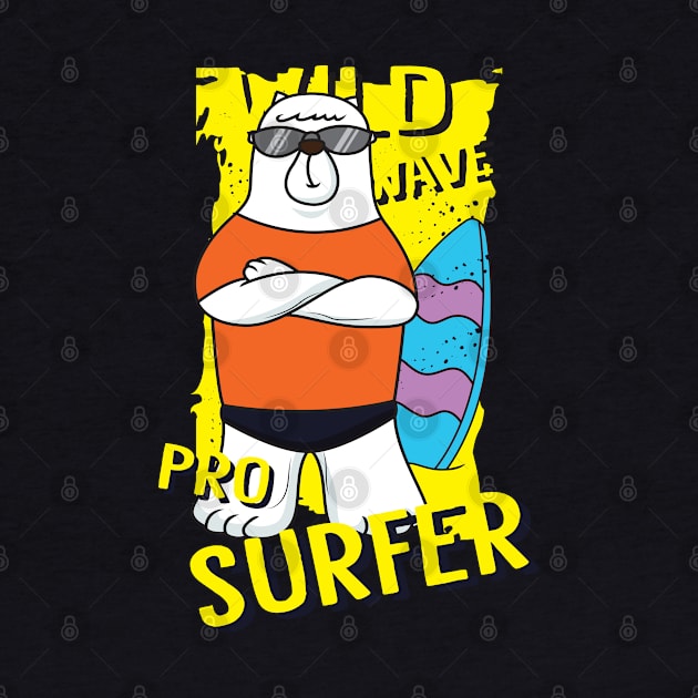 bear surfer cartoon by Mako Design 